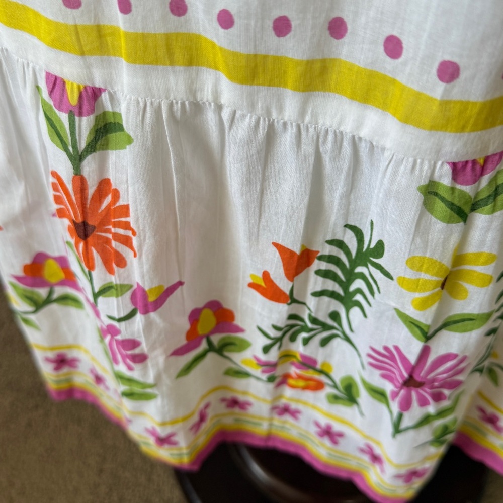 BANJANAN NWT Hannah Dress White Floral Print Long Maxi Flutter Sleeve Sz S - Picture 8 of 10